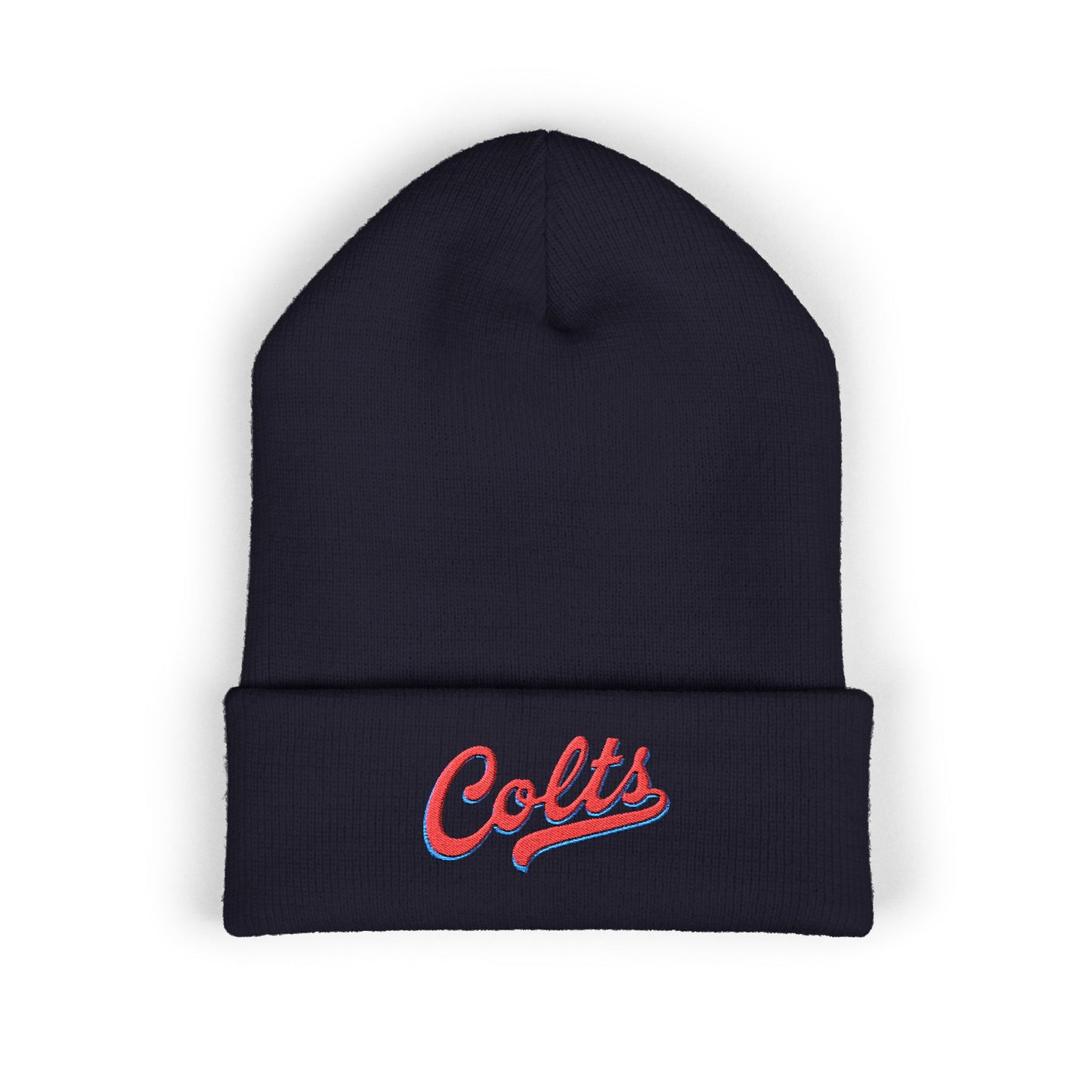 Colts Embroidered Cuffed Beanie — Classic Script Winter Hat