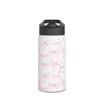 Pink Bow Pattern Stainless Insulated Water Bottle