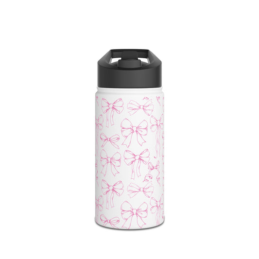 Pink Bow Pattern Stainless Insulated Water Bottle