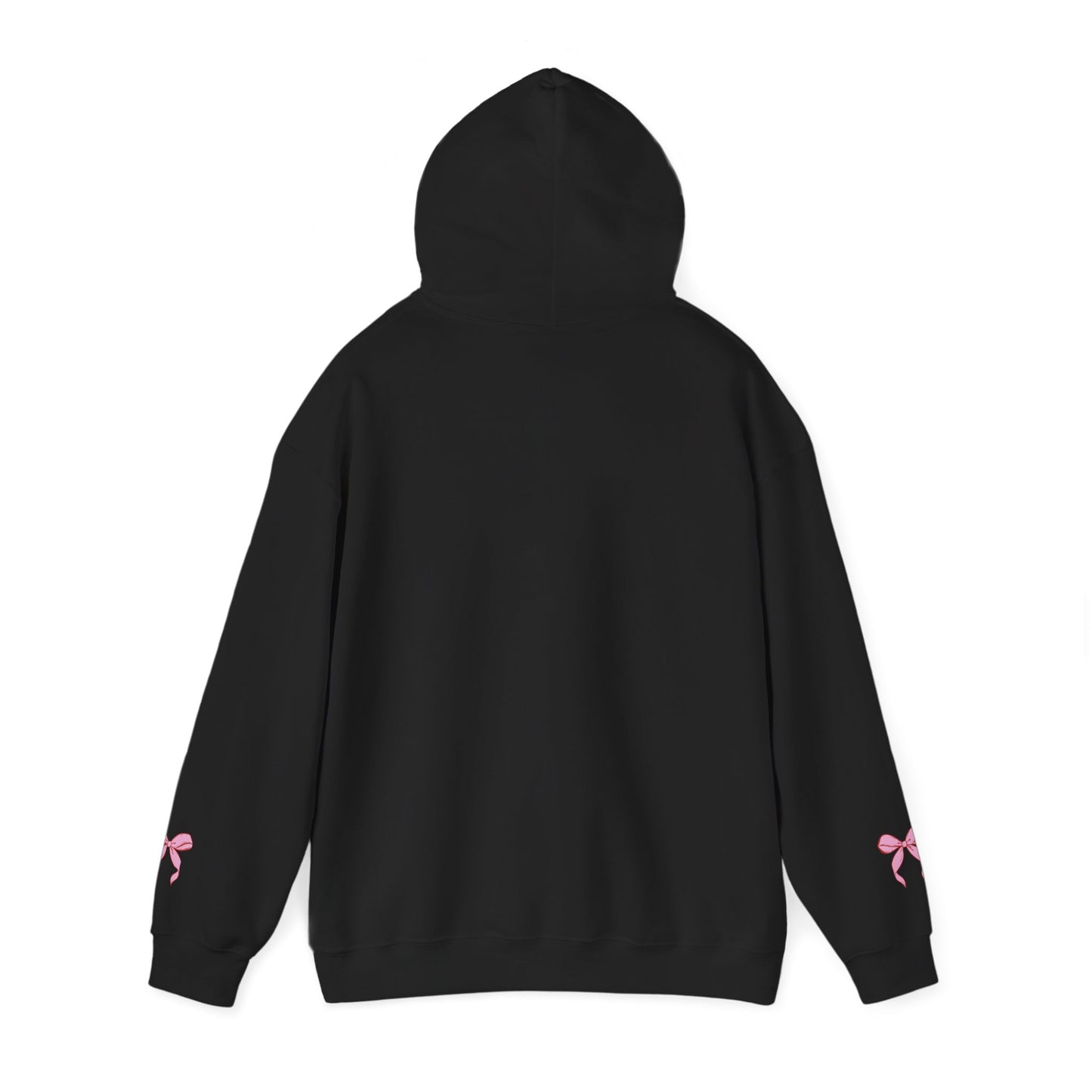 Coquette Pink Center Bow Pullover Hoodie with Bow Sleeves