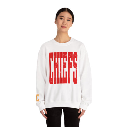 KC KANSAS CITY Chiefs  - KC on Right Sleeve - Unisex Sweatshirt