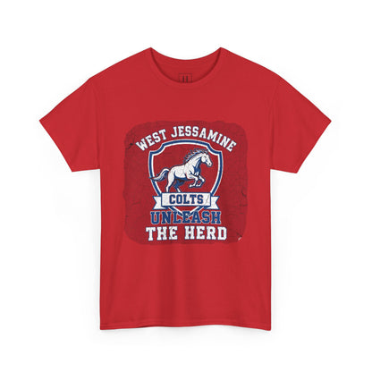 West Jessamine Colts - Unleash The Herd - Red BG Unisex Shirt