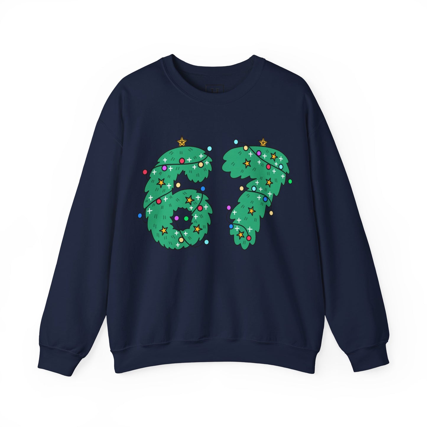 Wreath with Lights and Stars 6 7  - Christmas Sweatshirt - Unisex