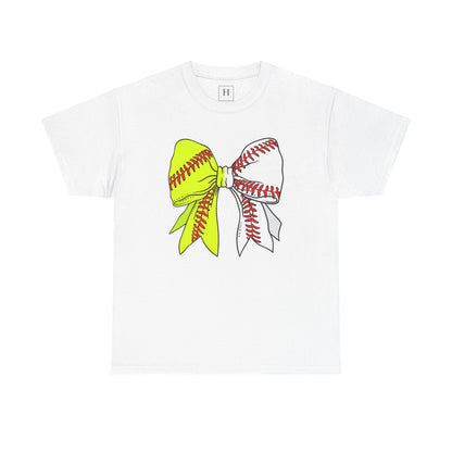Softball Baseball Bow Unisex Tee - Sports Mama