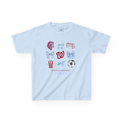 YOUTH --Soccer Coquette Bows Unisex Tee - West Jessamine