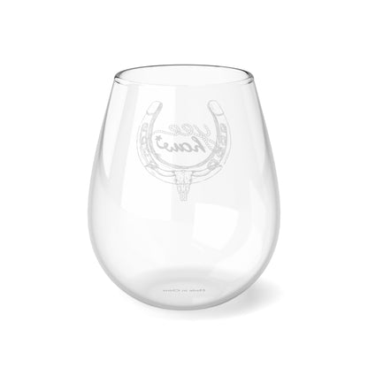 YEEHAW cowgirl cowboy Stemless Wine Glass, 11.75oz