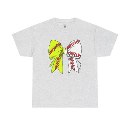 Softball Baseball Bow Unisex Tee - Sports Mama