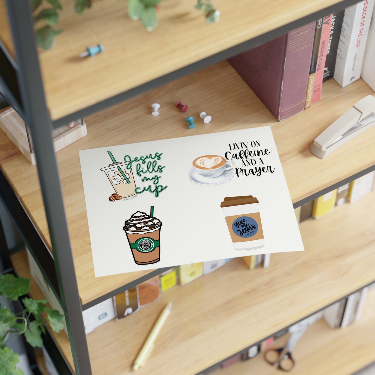 Coffee and Jesus Christian Sticker Sheets