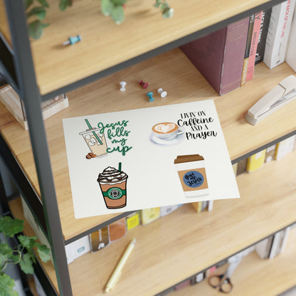 Coffee and Jesus Christian Sticker Sheets