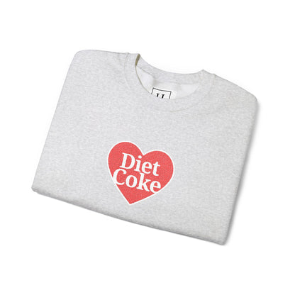 Valentine Heart 'Diet Coke' with Red Bows on Left & Right Sleeves Crewneck Sweatshirt -Embroidered