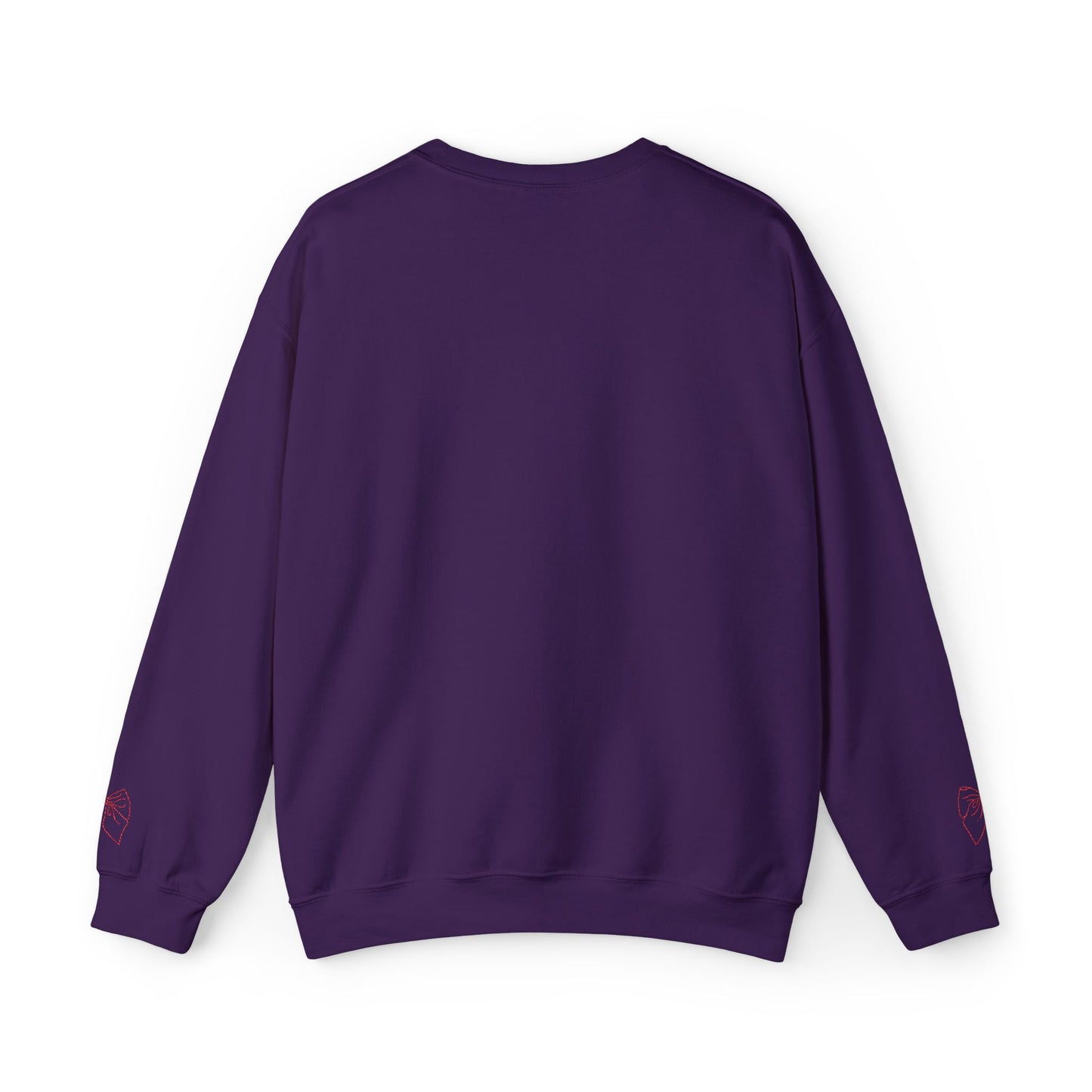 Valentine Heart 'Diet Coke' with Red Bows on Left & Right Sleeves Crewneck Sweatshirt -Embroidered