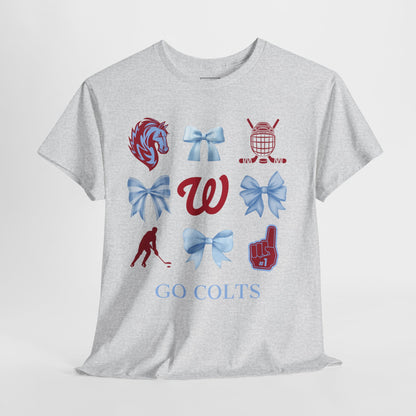 West Jessamine Colts Coquette Hockey Bows - Unisex Tee