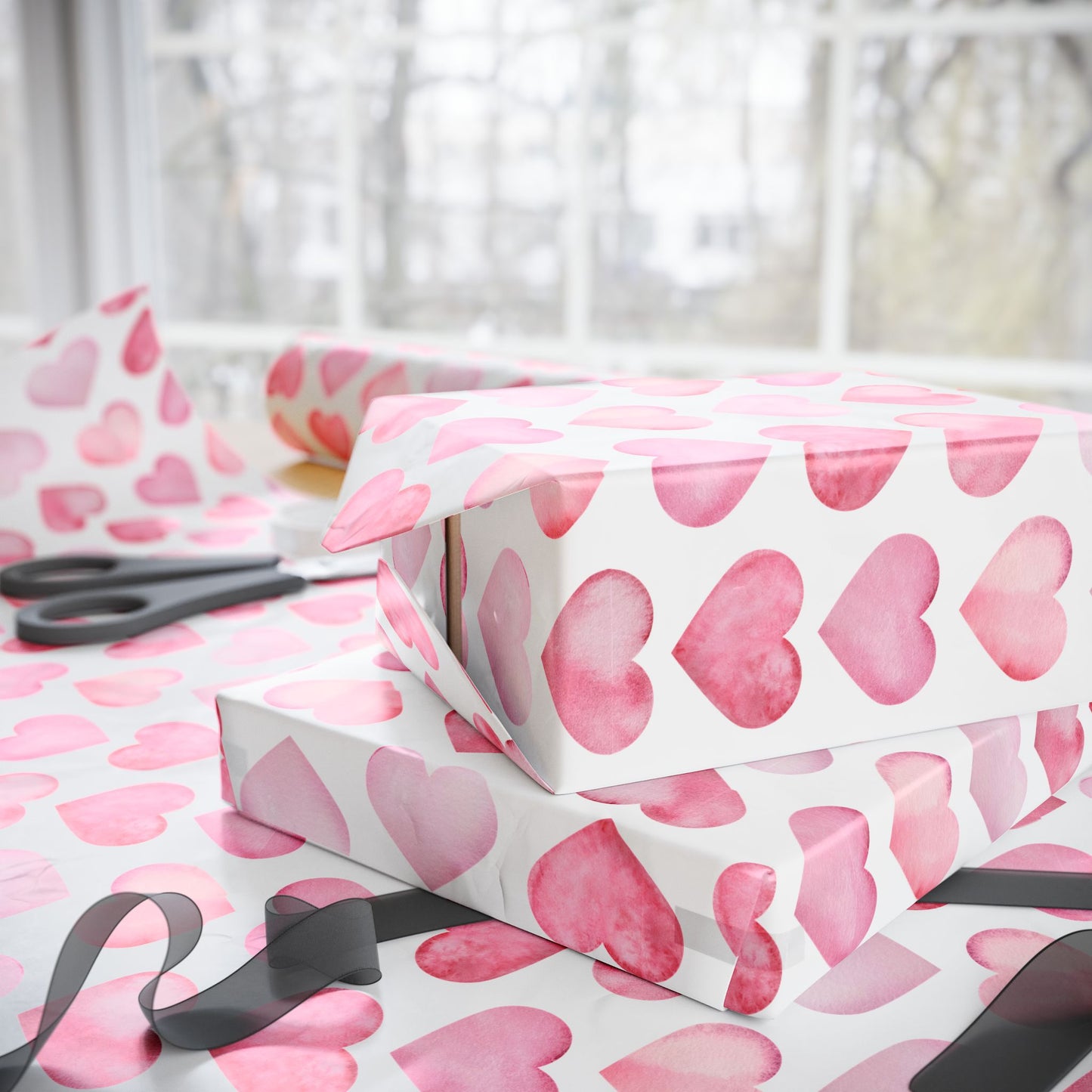 Shades of Pink Heart Wrapping Paper — Coquette Gift Wrap