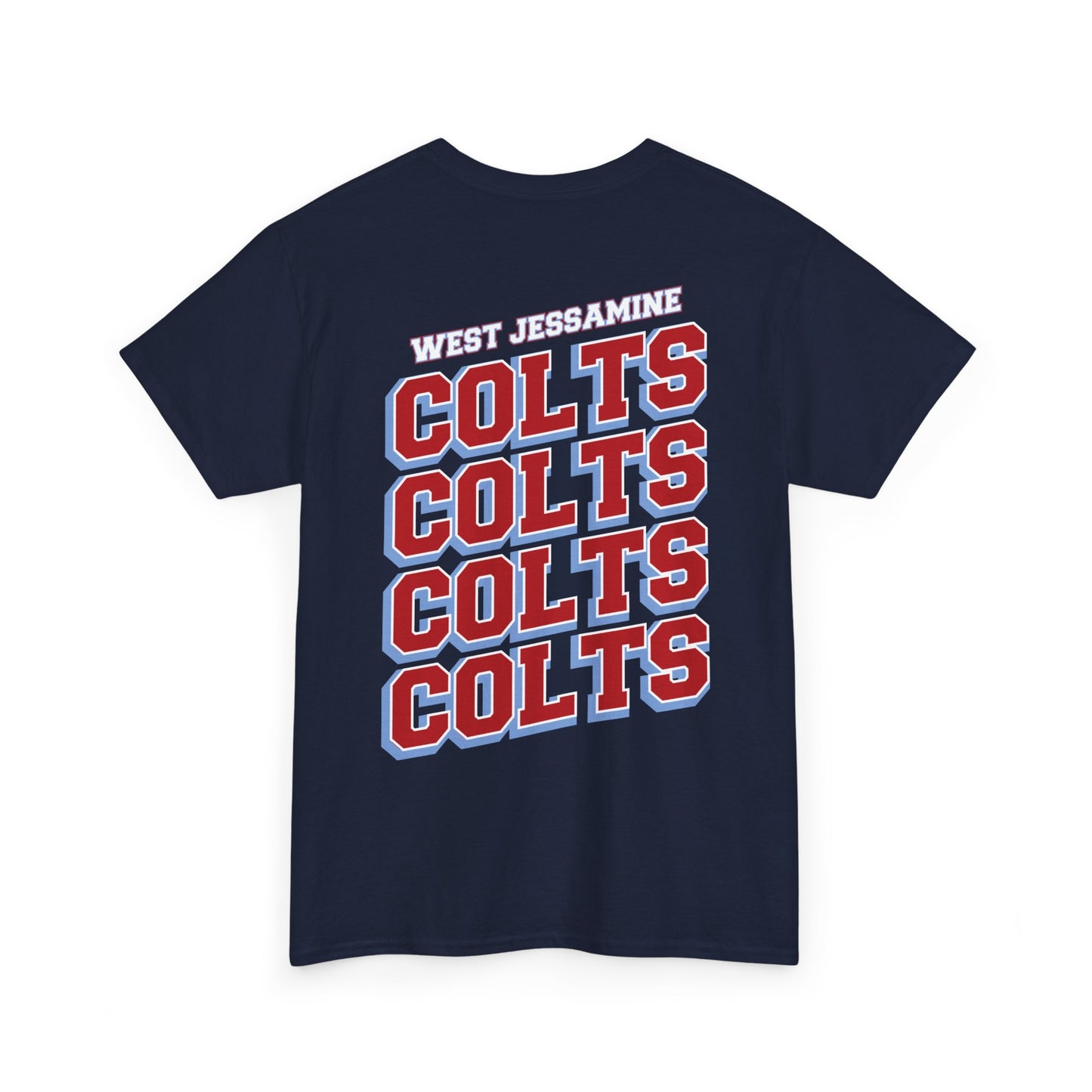 (W) Logo on Front; West Jessamine COLTS on Back —  Front & Back Unisex T-Shirt