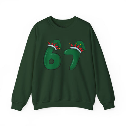 Green & Red Elf Hat 6 7  - Christmas Sweatshirt - Unisex