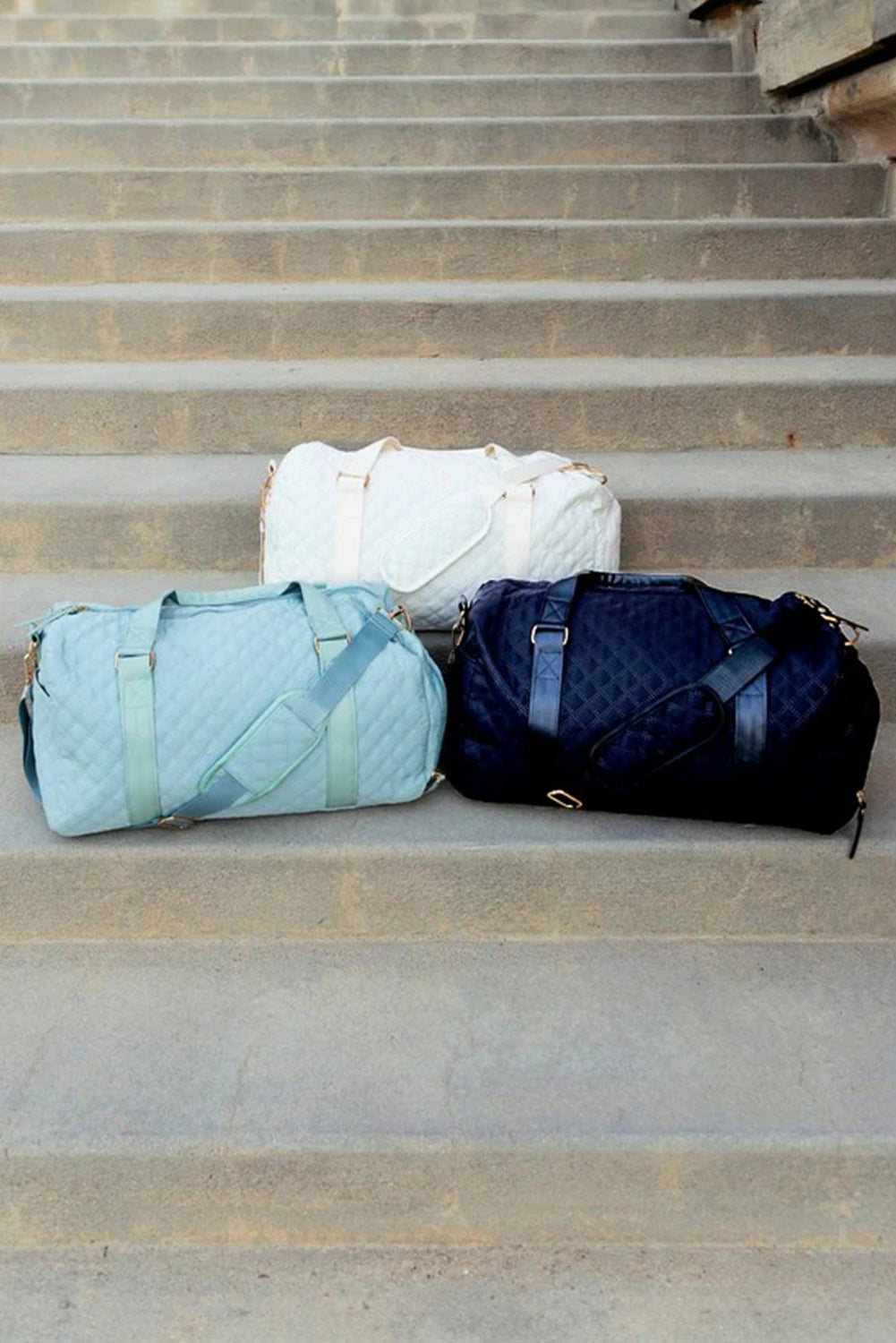 Black Plaid Large Capacity Travel Duffle Bag