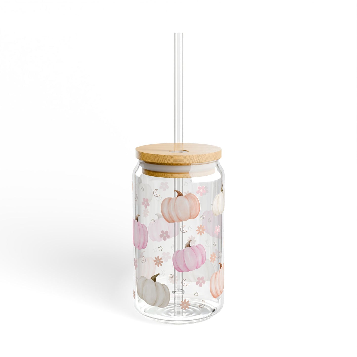 Pastel Fall Pumpkins Sipper Glass
