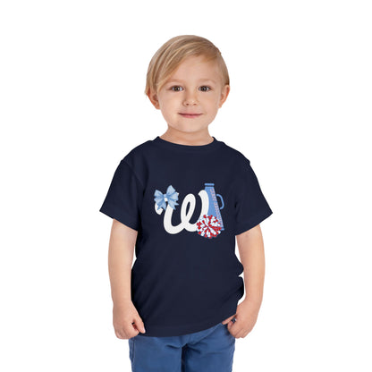 Toddler; West Jessamine Coquette W Logo with Bow; Let's Go Colts - Unisex T-shirt