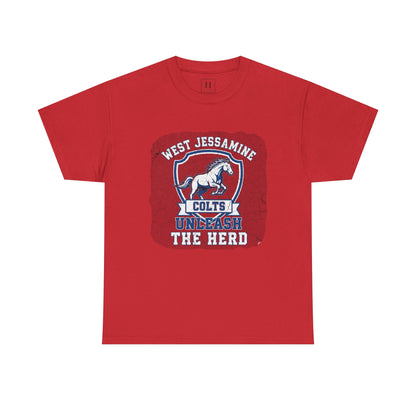 West Jessamine Colts - Unleash The Herd - Red BG Unisex Shirt