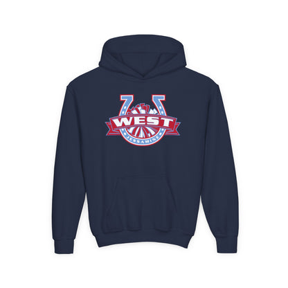 YOUTH Hoodie -- Cheerleading Unisex Tee - West Jessamine Horseshoe Logo with Poms