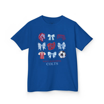 YOUTH --Soccer Coquette Bows Unisex Tee - West Jessamine