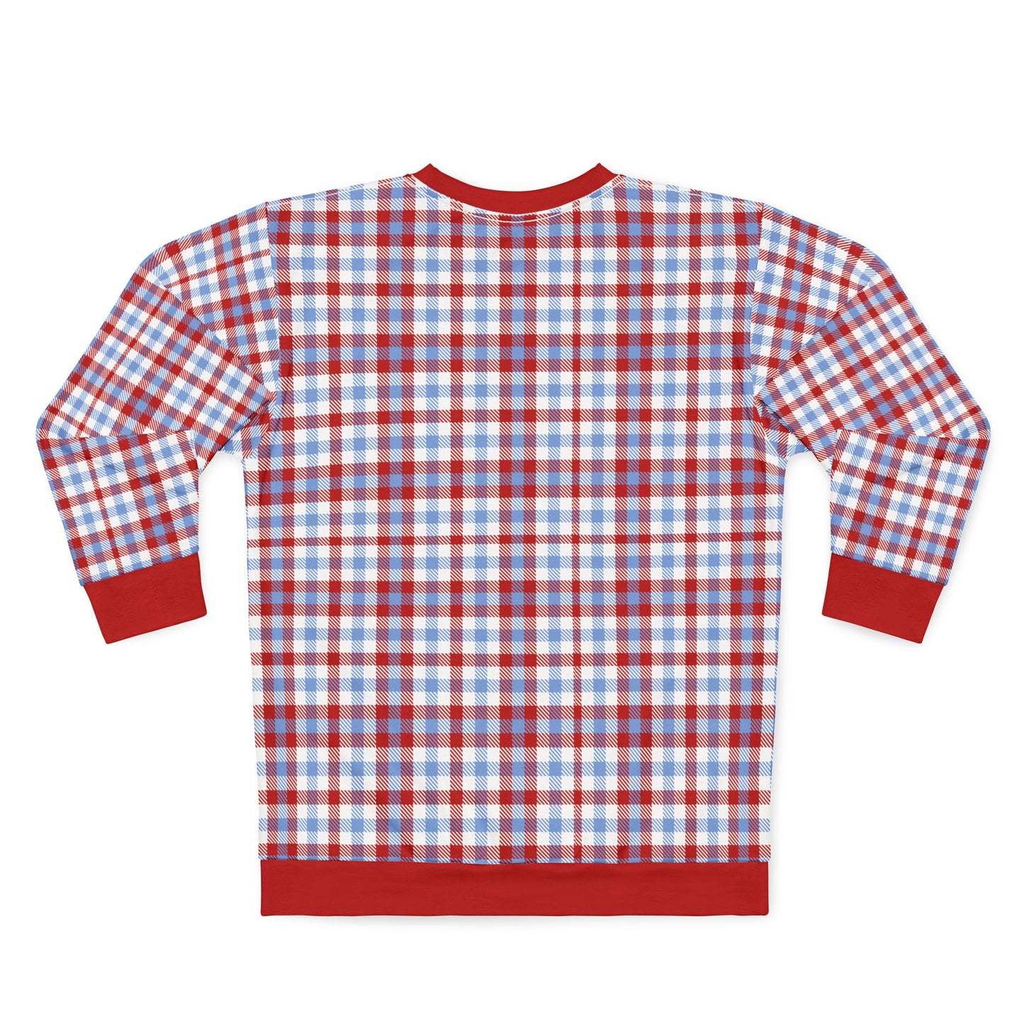 Colts Plaid Sleeve Sweatshirt — Retro Red & Blue - AOP Team Pullover