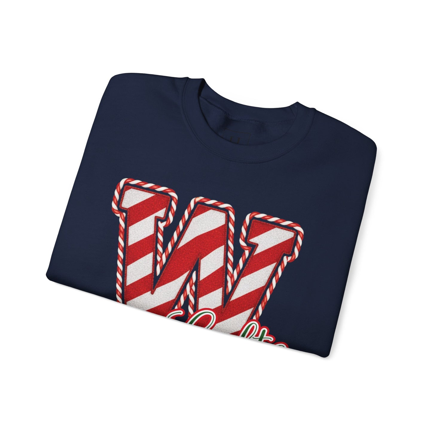 Candy Cane "W" - Colts; Christmas Sweatshirt - Unisex