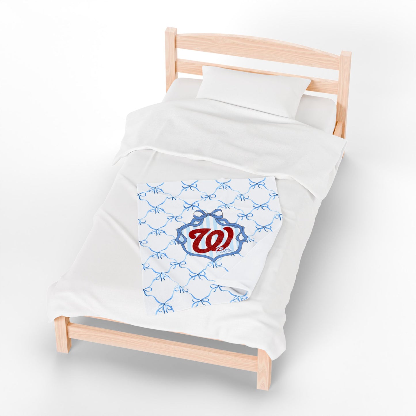 (W) West Colts - Cozy Velveteen Plush Blanket for Home Decor, Ideal Gift for Holidays, Soft Throw Blanket, Warm Family Gatherings, Beautiful Bow Design