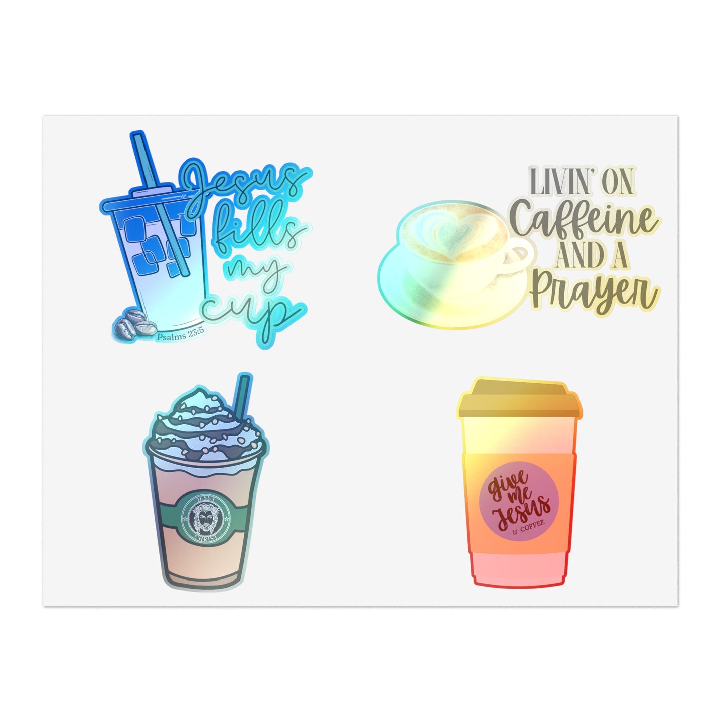 Coffee and Jesus Christian Sticker Sheets