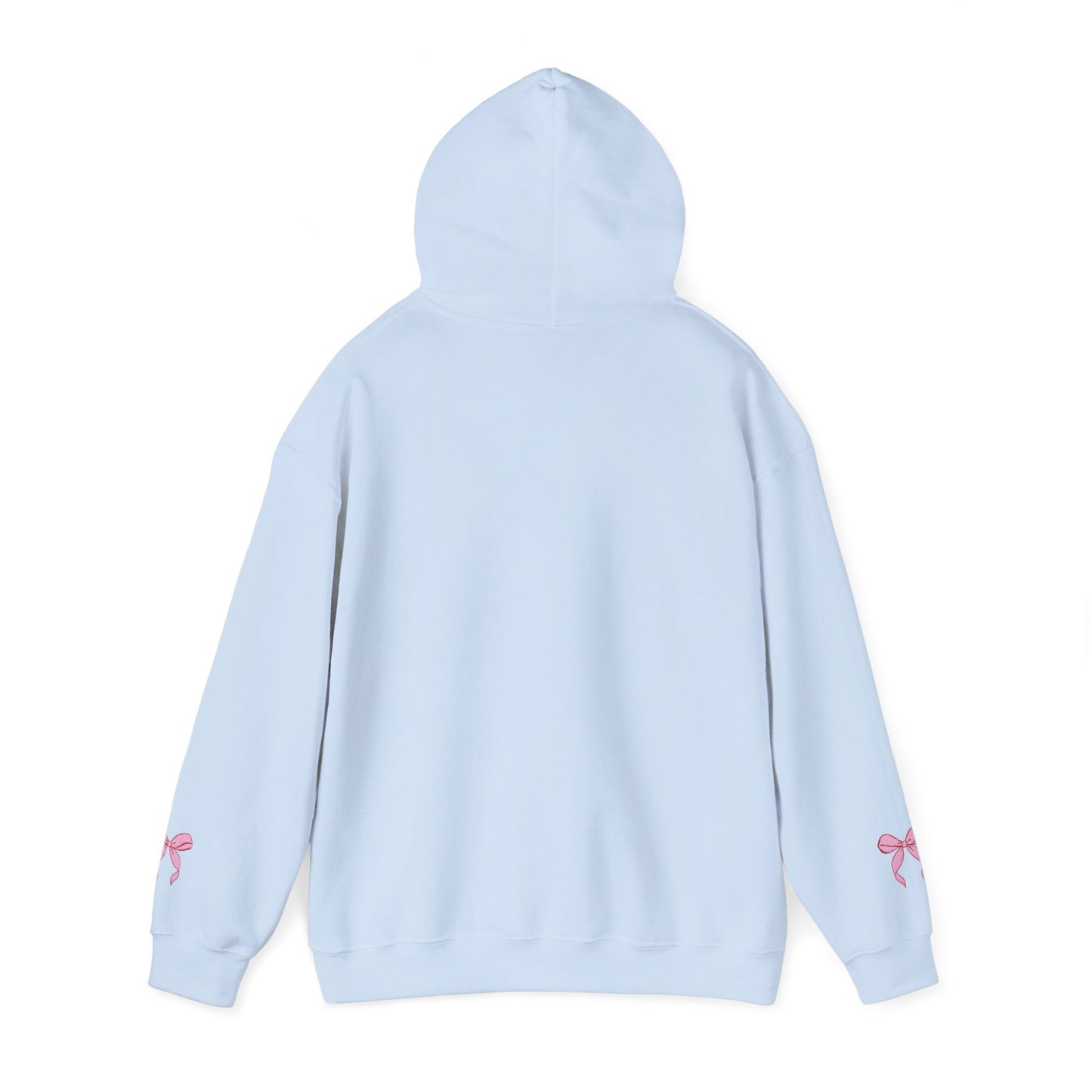 Coquette Pink Center Bow Pullover Hoodie with Bow Sleeves