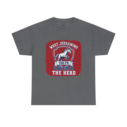 West Jessamine Colts - Unleash The Herd - Red BG Unisex Shirt