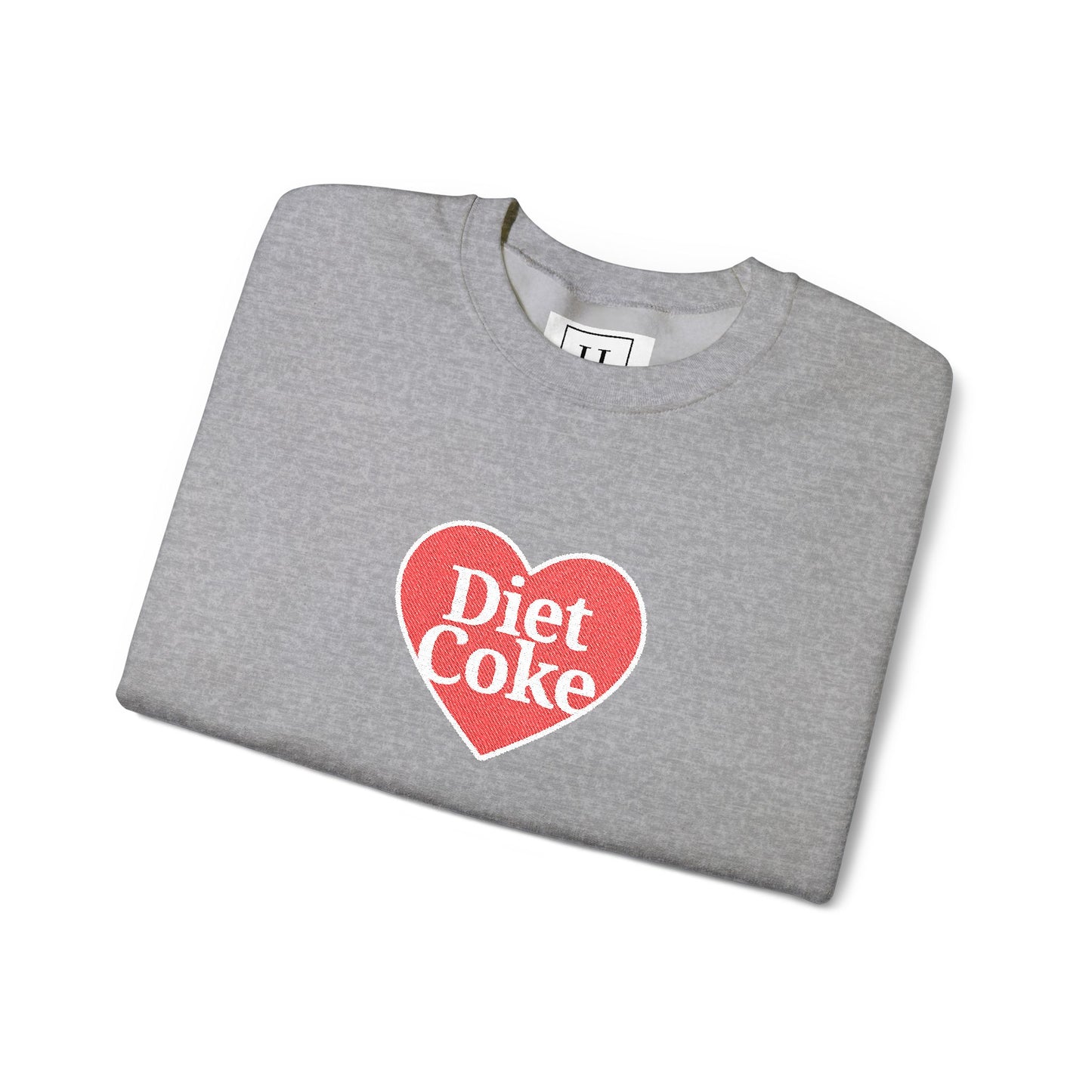 Valentine Heart 'Diet Coke' with Red Bows on Left & Right Sleeves Crewneck Sweatshirt -Embroidered