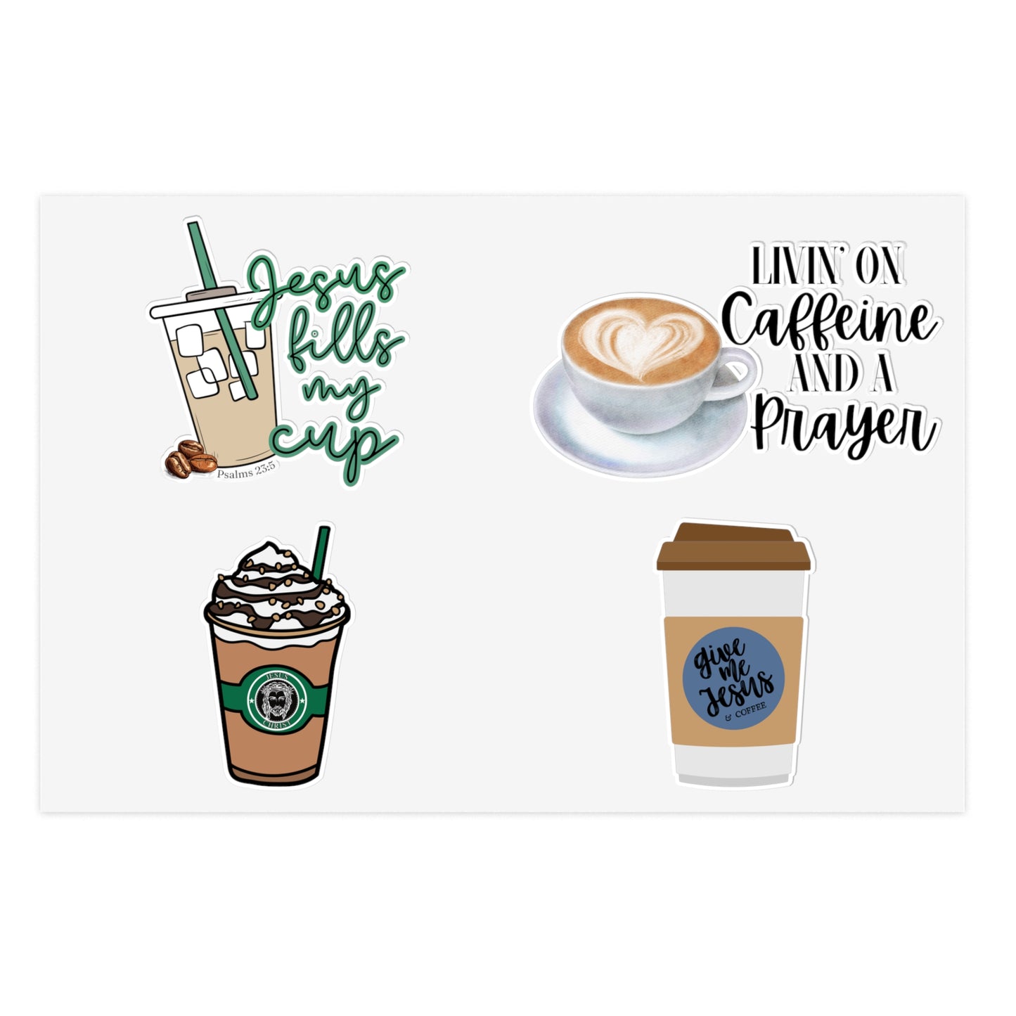 Coffee and Jesus Christian Sticker Sheets