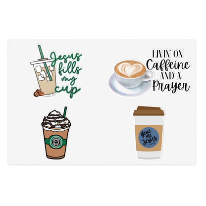 Coffee and Jesus Christian Sticker Sheets