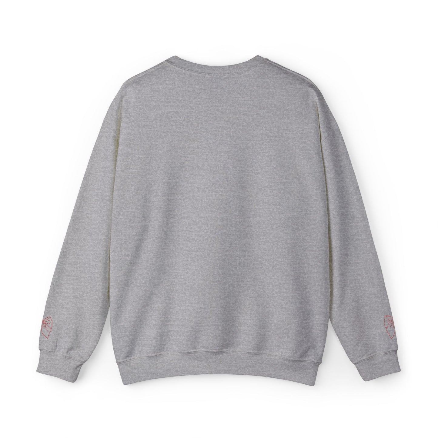 Valentine Heart 'Diet Coke' with Red Bows on Left & Right Sleeves Crewneck Sweatshirt -Embroidered