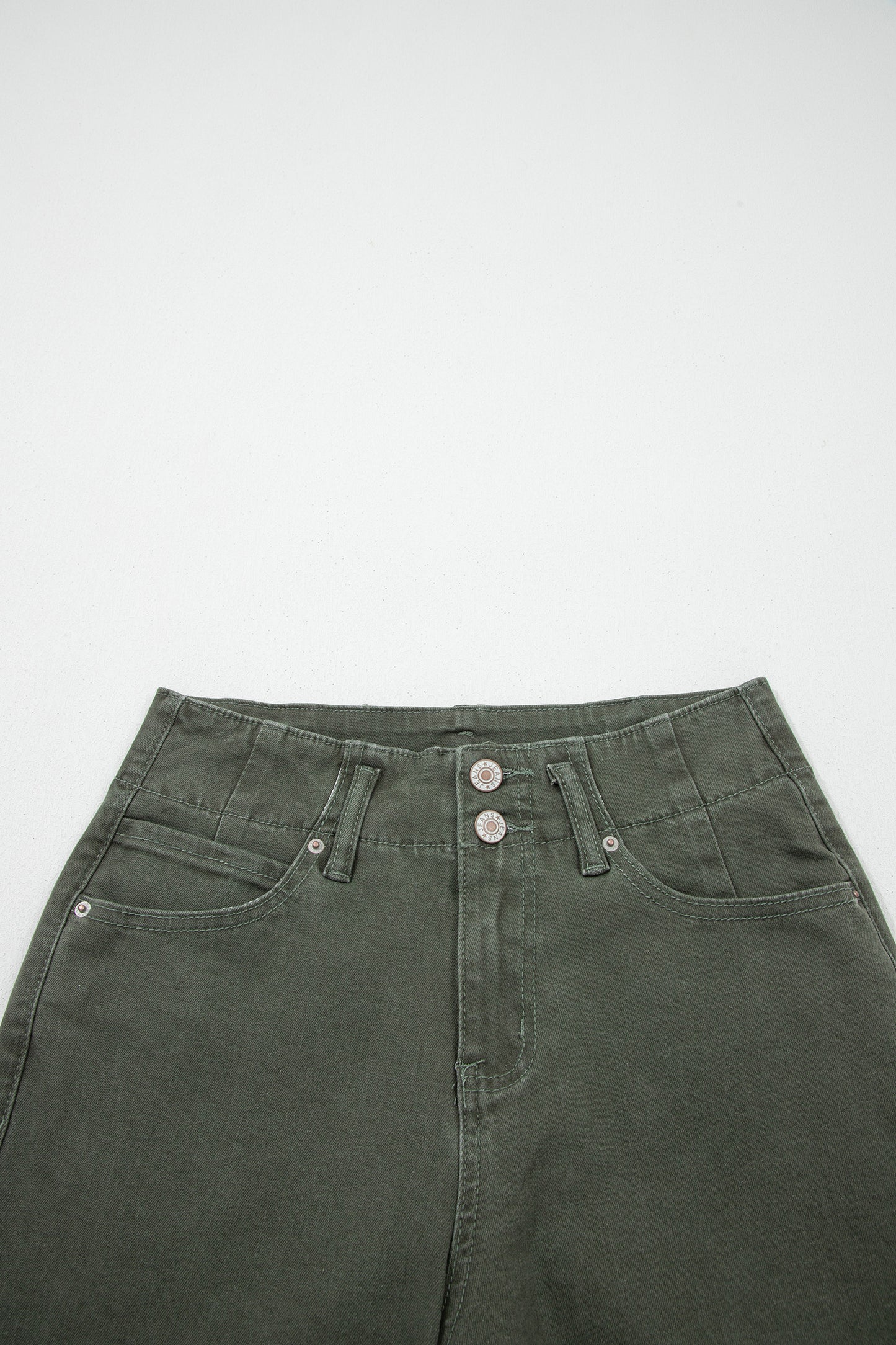 Bonbon 2-Button High Waist Flared Bottom Jeans