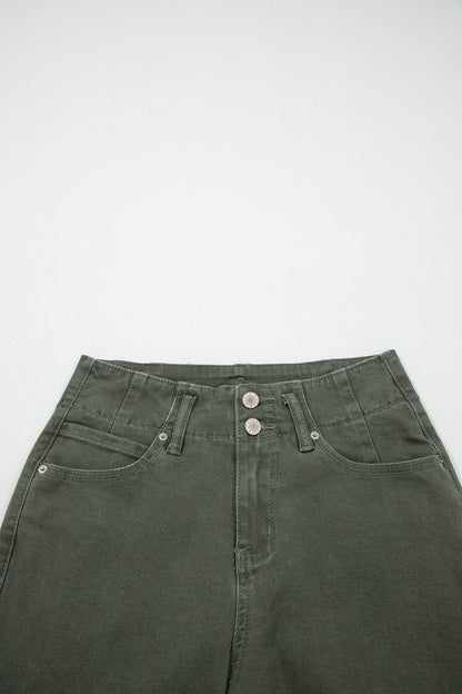 Bonbon 2-Button High Waist Flared Bottom Jeans