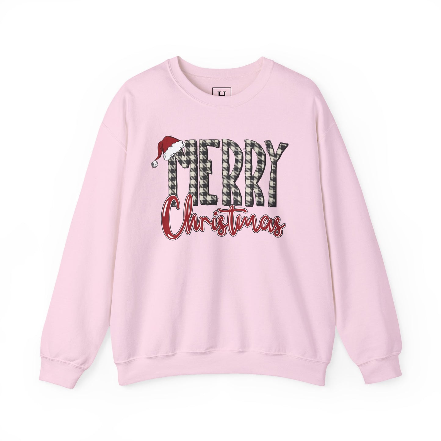 Merry Christmas Buffalo Check  -- Unisex Sweatshirt