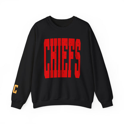 KC KANSAS CITY Chiefs  - KC on Right Sleeve - Unisex Sweatshirt
