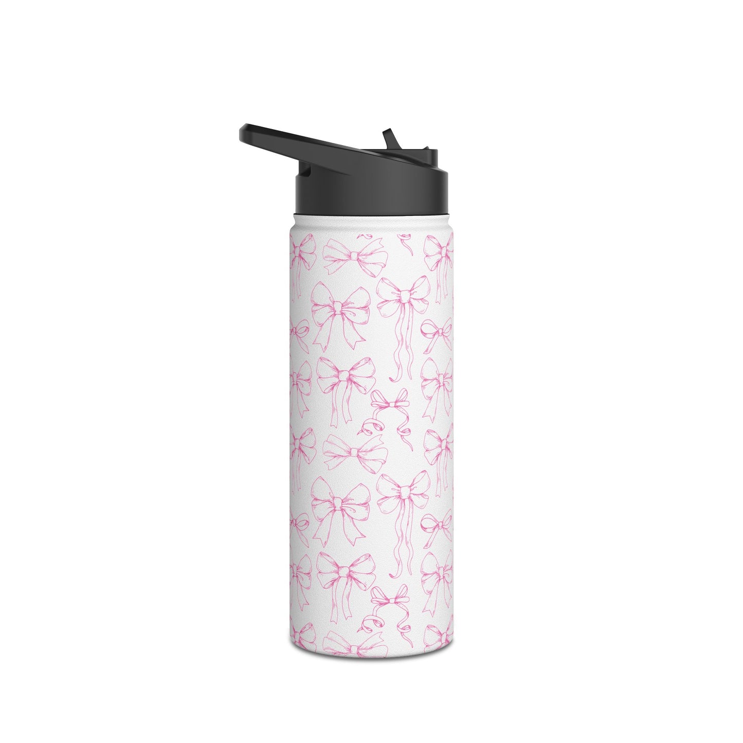 Pink Bow Pattern Stainless Insulated Water Bottle