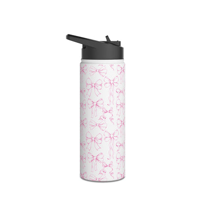 Pink Bow Pattern Stainless Insulated Water Bottle