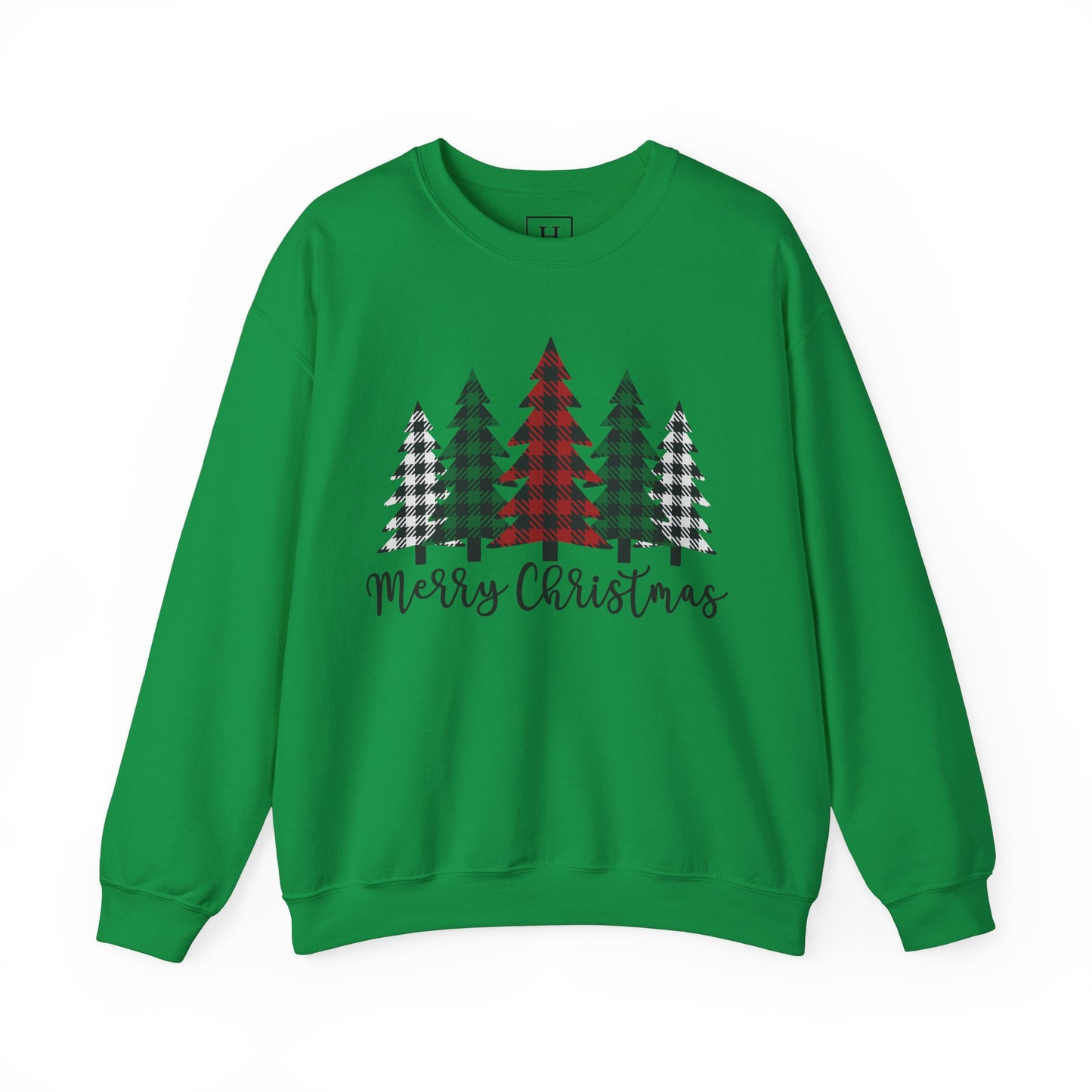 Merry Christmas Plaid Trees Sweater