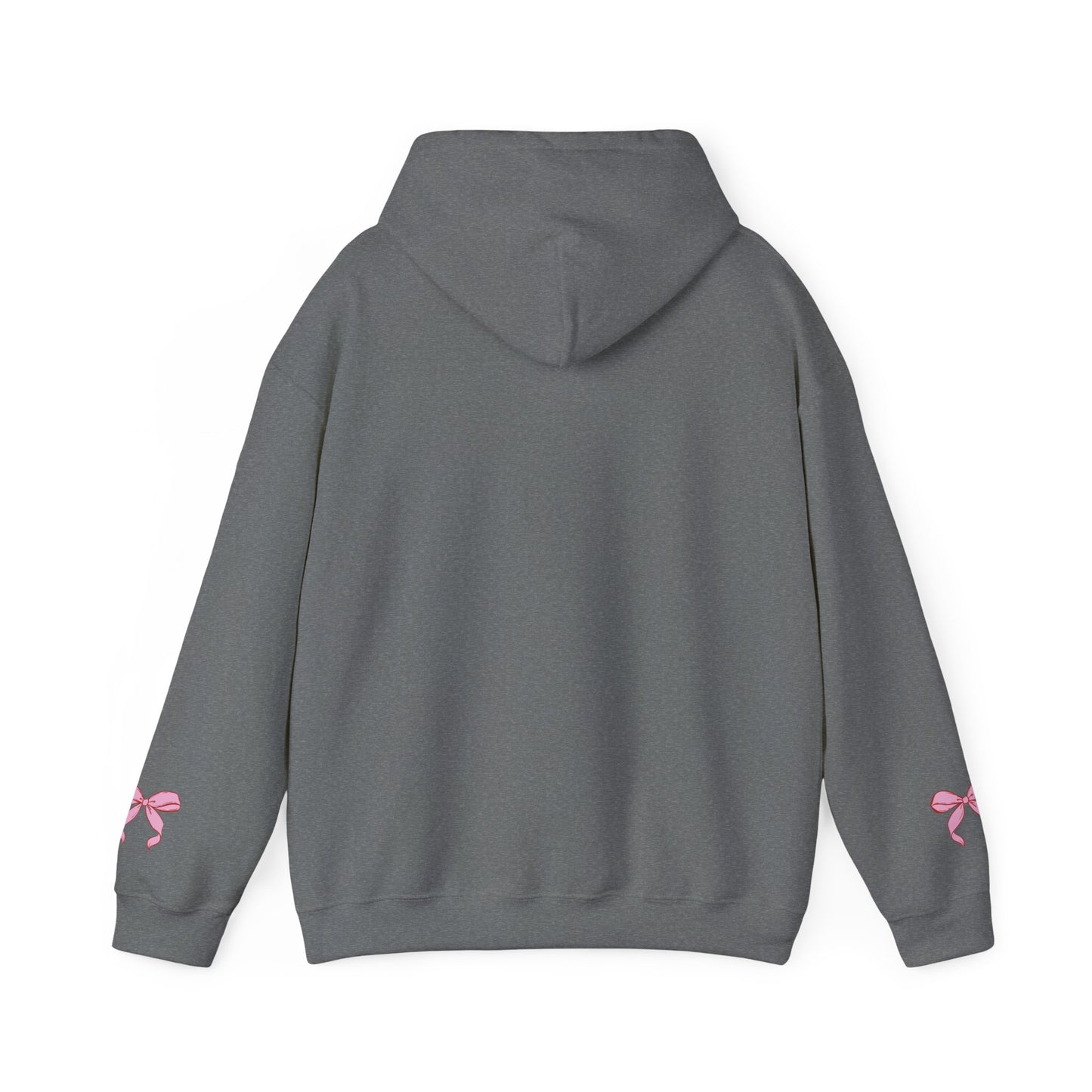 Coquette Pink Center Bow Pullover Hoodie with Bow Sleeves