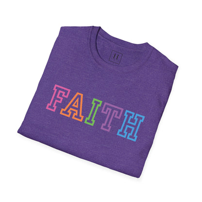 Bright Rainbow Color Faith Christian T-shirt