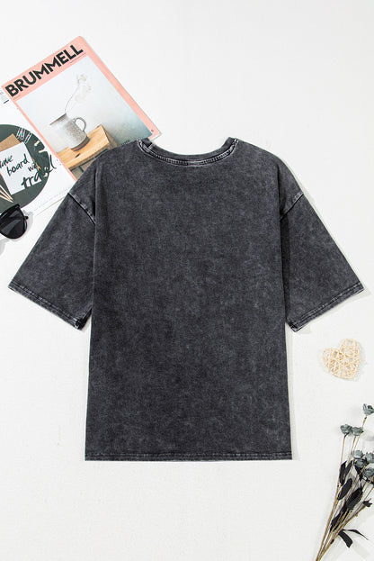 Black Vintage Nashville Tennessee Graphic Mineral Washed Plus Size Tee