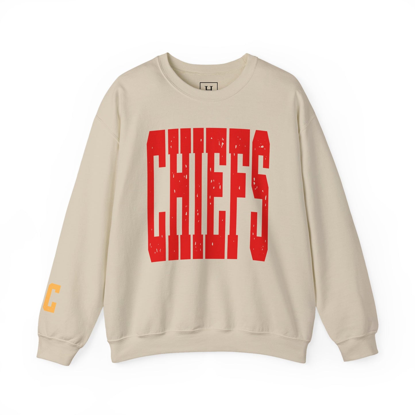 KC KANSAS CITY Chiefs  - KC on Right Sleeve - Unisex Sweatshirt