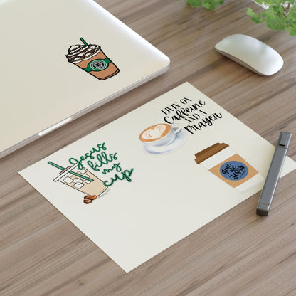 Coffee and Jesus Christian Sticker Sheets