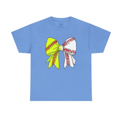 Softball Baseball Bow Unisex Tee - Sports Mama