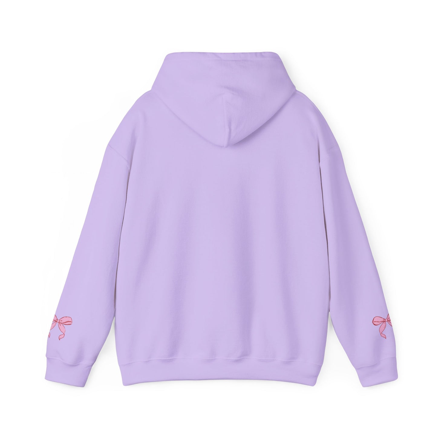 Coquette Pink Center Bow Pullover Hoodie with Bow Sleeves