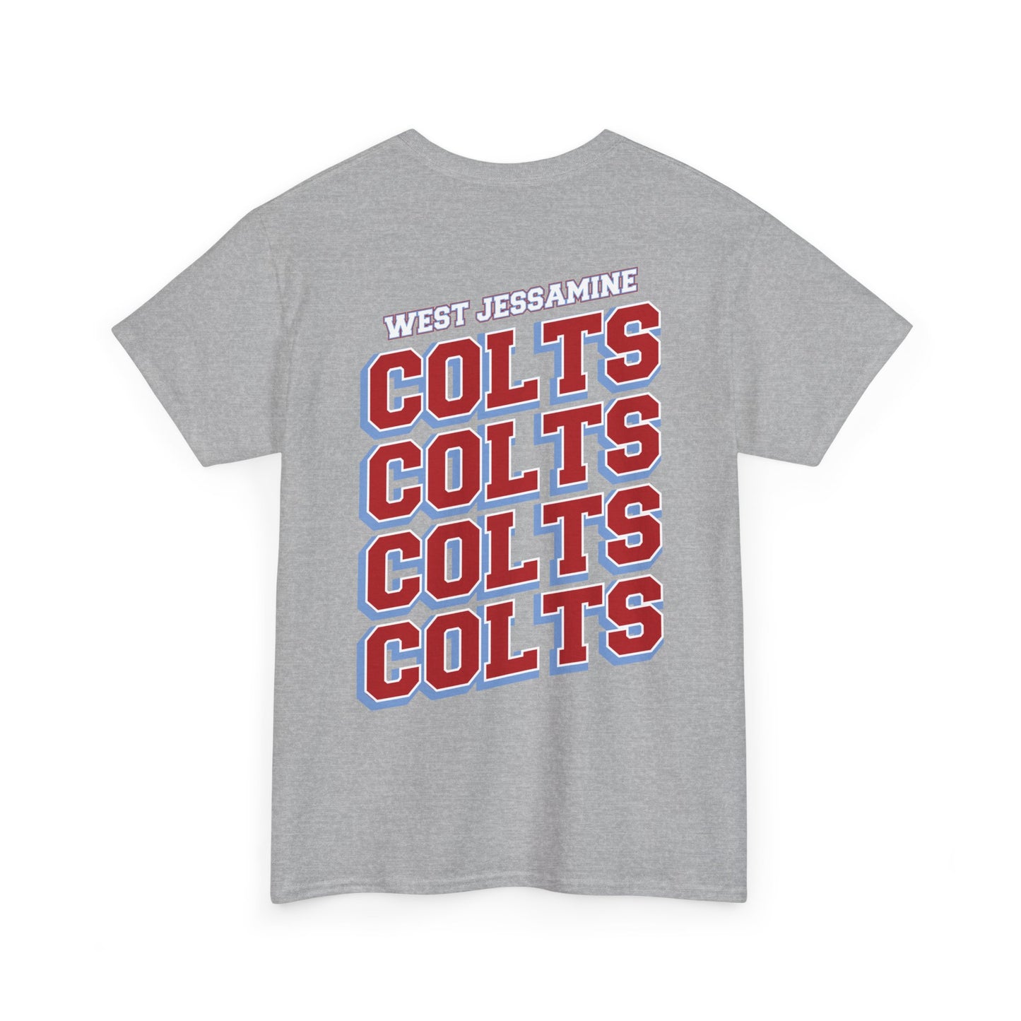 (W) Logo on Front; West Jessamine COLTS on Back —  Front & Back Unisex T-Shirt